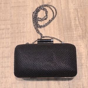 Vtg Jessica McClintook Black Beaded Clutch Bag 🌃🌴🖤